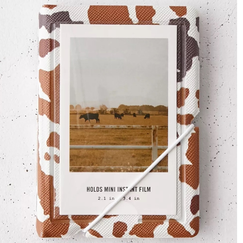 NWT Urban Outfitters Cow Print Instax Mini Photo Album
